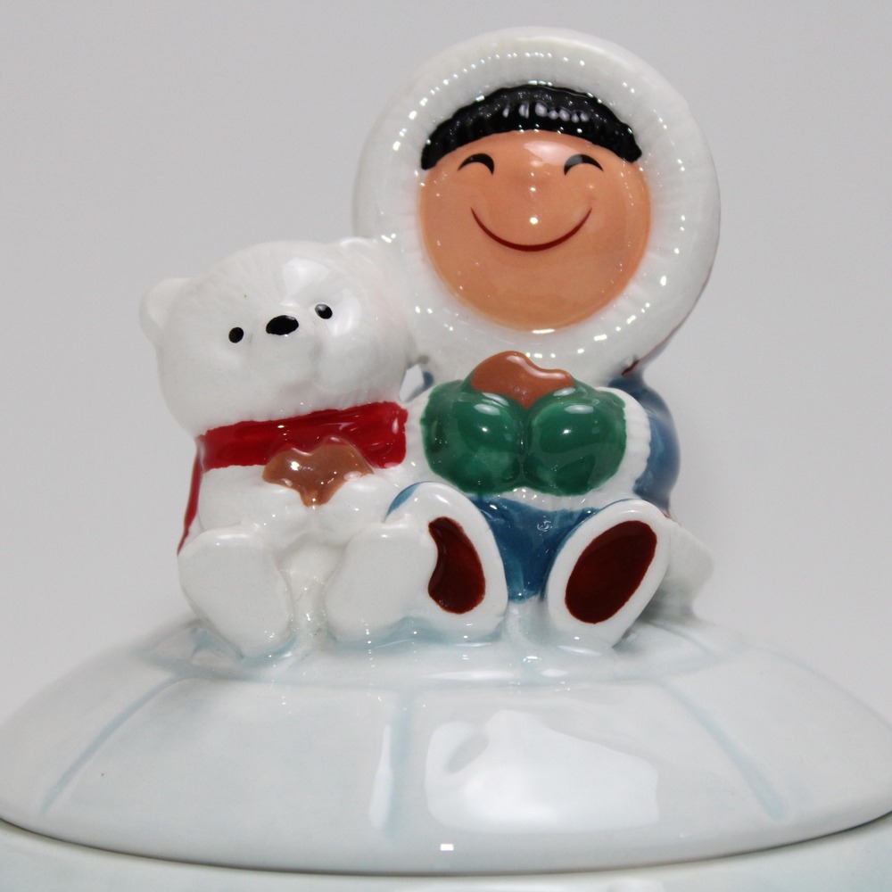 Hallmark Frosty Friends Igloo Ceramic Cookie Jar Retired VERY RARE/HTF!!!